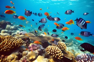 Foto auf Acrylglas Unterwasser Beautiful coral reef fish photo