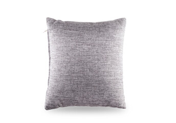 Grey Textile Modern Cushion or Pillow isolated over white background