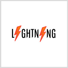 Lightning icon black and red color conception with text. Vector Illustration for Icon, Symbol, Logo etc
