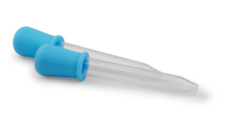 Bottles of organic serum on surface with reflection isolated on white