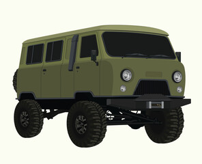 Offroad Car 4x4 Automotive Vehicle Vector Illustration