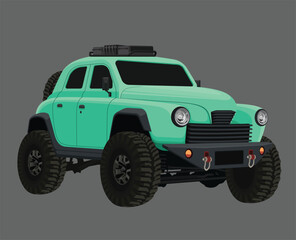 Offroad Car 4x4 Automotive Vehicle Vector Illustration