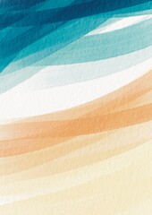 Abstract ivory and marine blue color line brush stroke watercolor background for decoration on summer holiday, nautical and coastal living lifestyle concept.