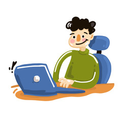 the man is working cartoon character