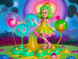 Obraz na płótnie Canvas Cute Slime Creatures, Generative AI Illustration