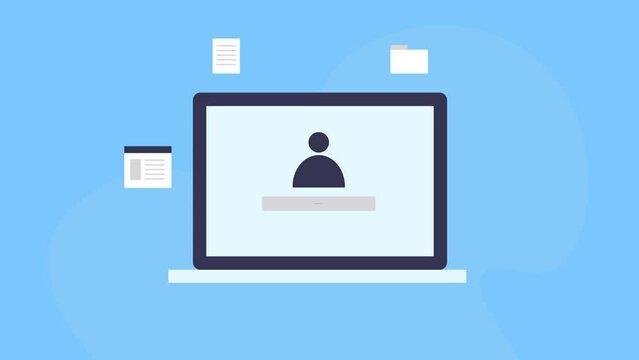 Personal and financial information online storage keeping data safe and secure, cyber security and data privacy conceptual video animation. 