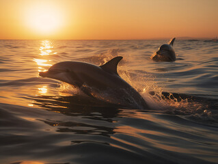 dolphins swimming in the sea