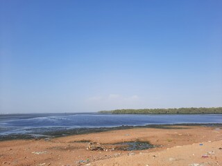 A beautiful day time view of Karachi's Sandspit Beach. Karachi's Sandspit Beach is famous for its natural beauty.

