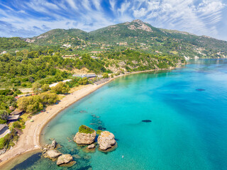 Fototapeta premium Landscape with Porto Zorro Beach, Zakynthos islands, Greece