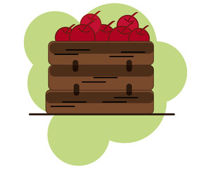 food in a box, Agribusiness industry concept, illustrated in flat style using a vector.