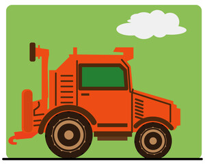 Obraz na płótnie Canvas vehicular agriculture , Agribusiness industry concept, illustrated in flat style using a vector.