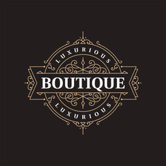 Boutique luxury ornamental border logo