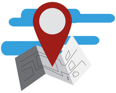 Place and map, business concepts for the construction sector, shown in flat vector design.
