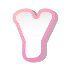 Letter Y isolated on white background. Vector illustration