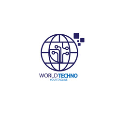 design logo world technology vector illustration