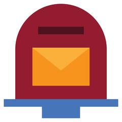 envelope letter post mail box message receive icon flat style