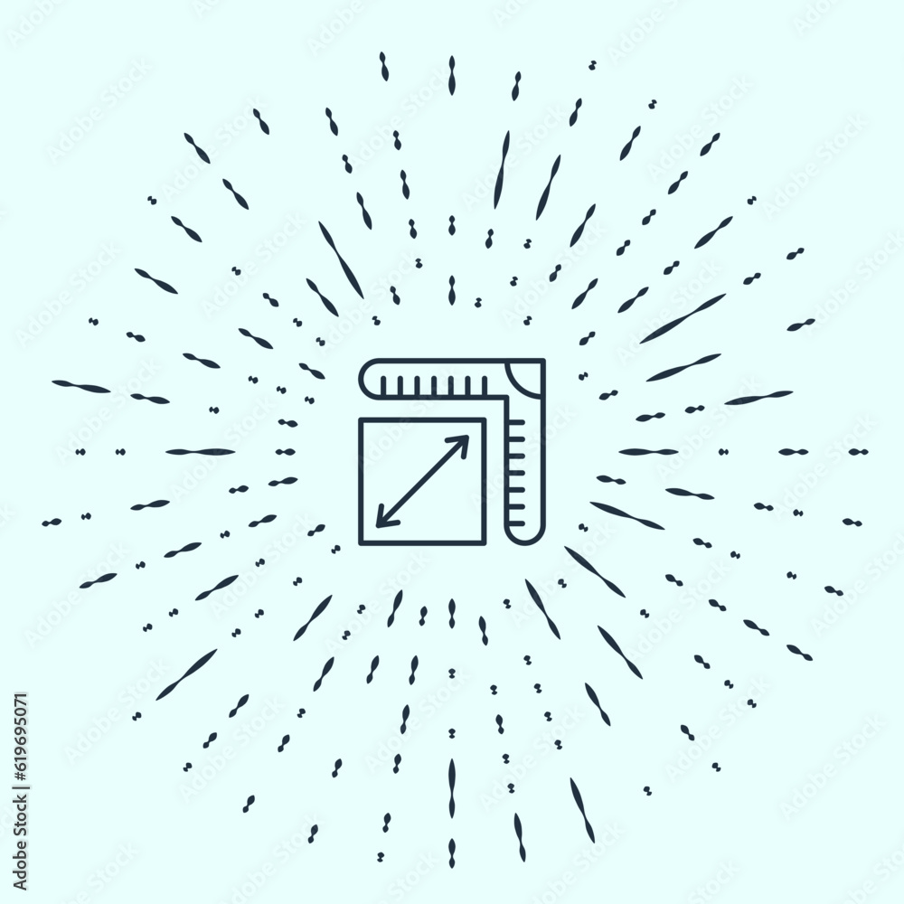 Poster black line paper size icon isolated on grey background. abstract circle random dots. vector