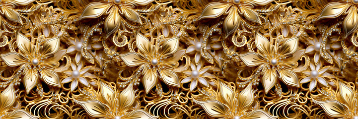 Seamless elaborate gold filigree pattern