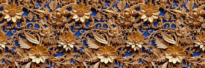 Seamless elaborate gold filigree pattern