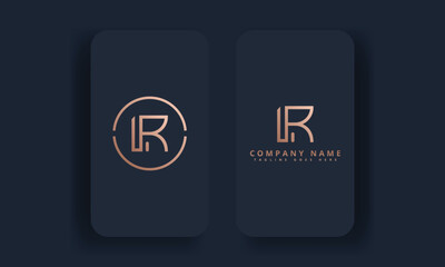 Monogram Design Template Of Letter R In Linear Style. Vector Illustration.