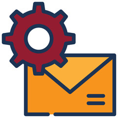 setting cog gear message mail envelope icon filled outline