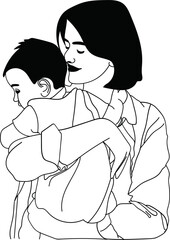 Mother Hugging Her Baby