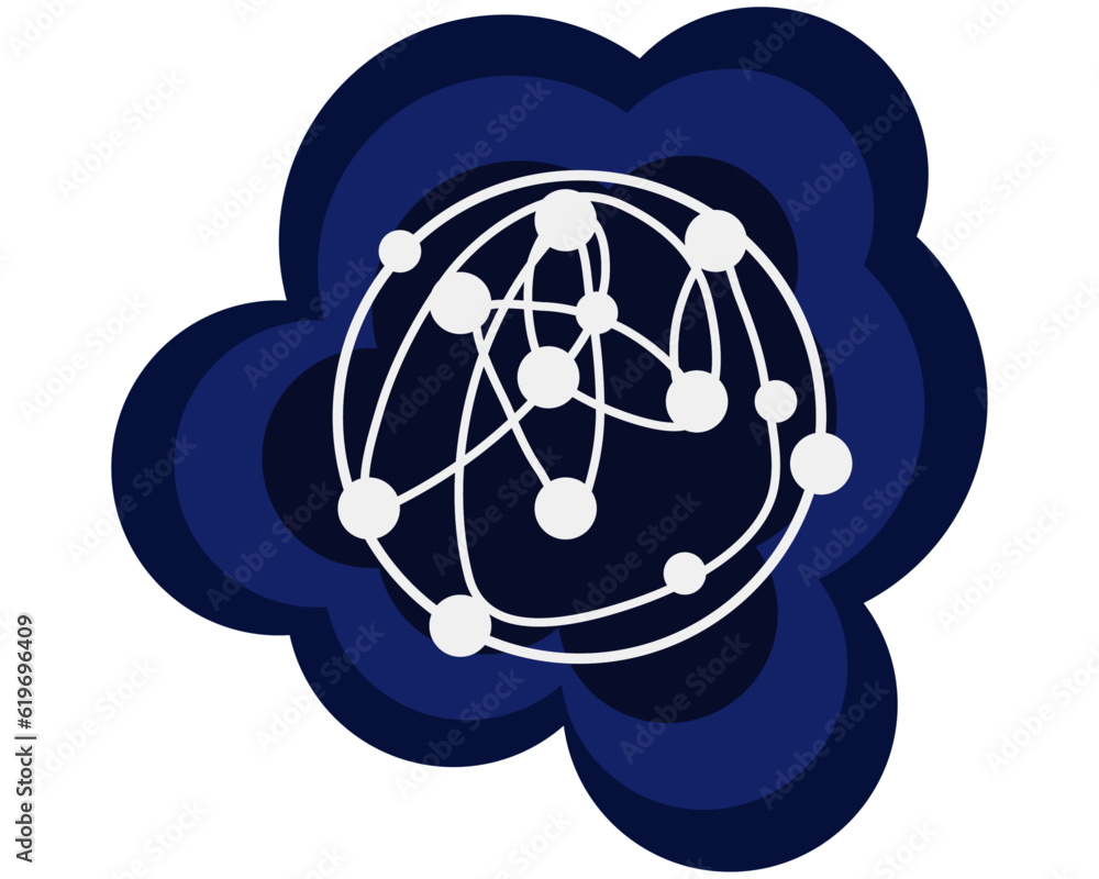 Poster particle motion ,business technology and science topic, illustrated in flat style with a vector.