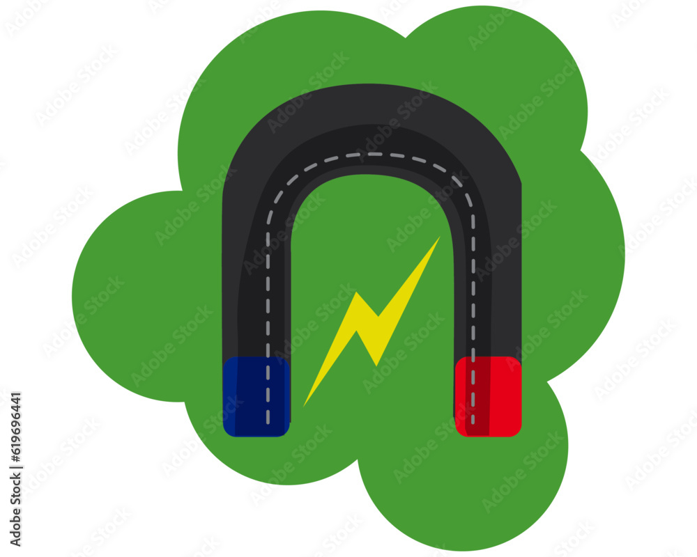 Poster electromagnet ,business technology and science topic, illustrated in flat style with a vector.