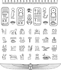 Egypt ancient symbols collection