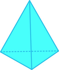 3D Triangular pyramid shape, 3 dimension geometric.