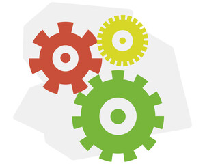 machine wheel operation, business concepts for the construction sector, shown in flat vector design.