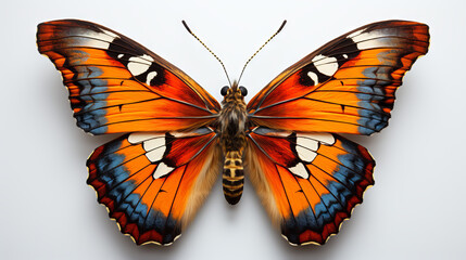 butterfly on a white, orchard butterfly on solid background, generative ai