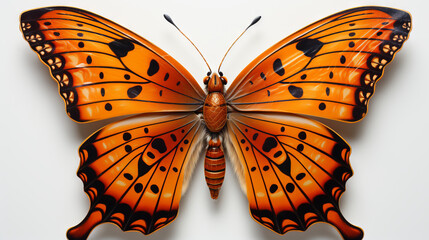 butterfly on a white, orchard butterfly on solid background, generative ai