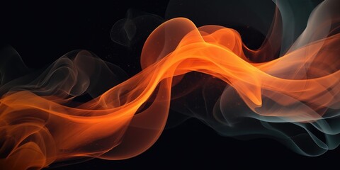 Fototapeta premium Gray background, Gray and orange smoke, Abstract color mix, generative ai
