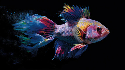 Fototapeta premium fish in aquarium, colorful large fish in an ocean, generative ai