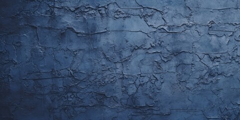 Obraz premium Beautiful grunge navy blue stucco wall background. Panoramic abstract decorative dark background. Wide angle rough stylized texture wallpaper with copy space for design, generative ai