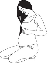 Outline Of A Pregnant