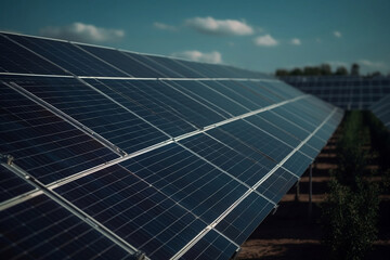 Obraz premium Solar panels in the field. 