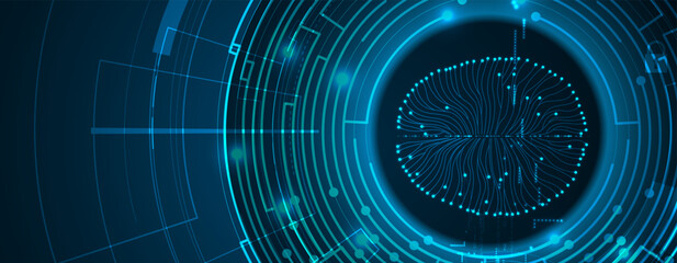 Abstract human brain. Artificial intelligence technology. Science background