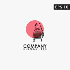 Women Girl Logo Design Vector Template. Modern Design. Vector Illustration