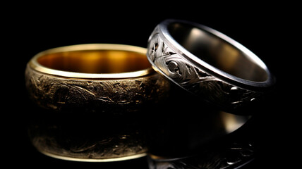 Wedding rings. Generative AI
