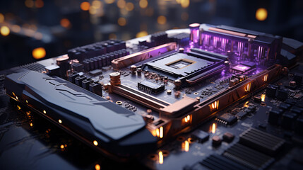 electronic circuit board with processor, generative ai