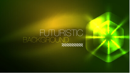 Technology Digital Neon Abstract Background, Abstract Hexagons, Digital Cyberspace, Modern Hi-tech, Science, Futuristic Techno Design Template