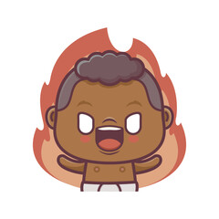 cute baby cartoon character vector illustration with angry expression