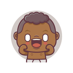 cute baby cartoon character vector illustration with funny expression