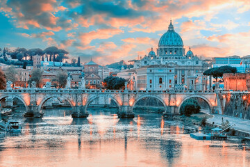 Fototapeta premium The city of Rome at sunset
