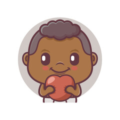 cute baby cartoon character vector illustration with love balloons