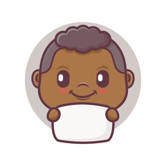 cute baby cartoon character vector illustration with blank board
