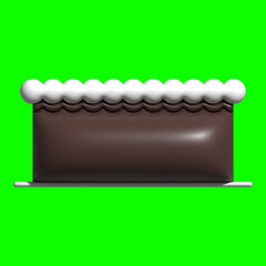 3D Cake Assets Design with Greenscreen Background