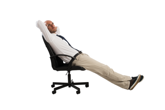 Serene and stress free businessman relaxing on a deckchair - Powered by Adobe